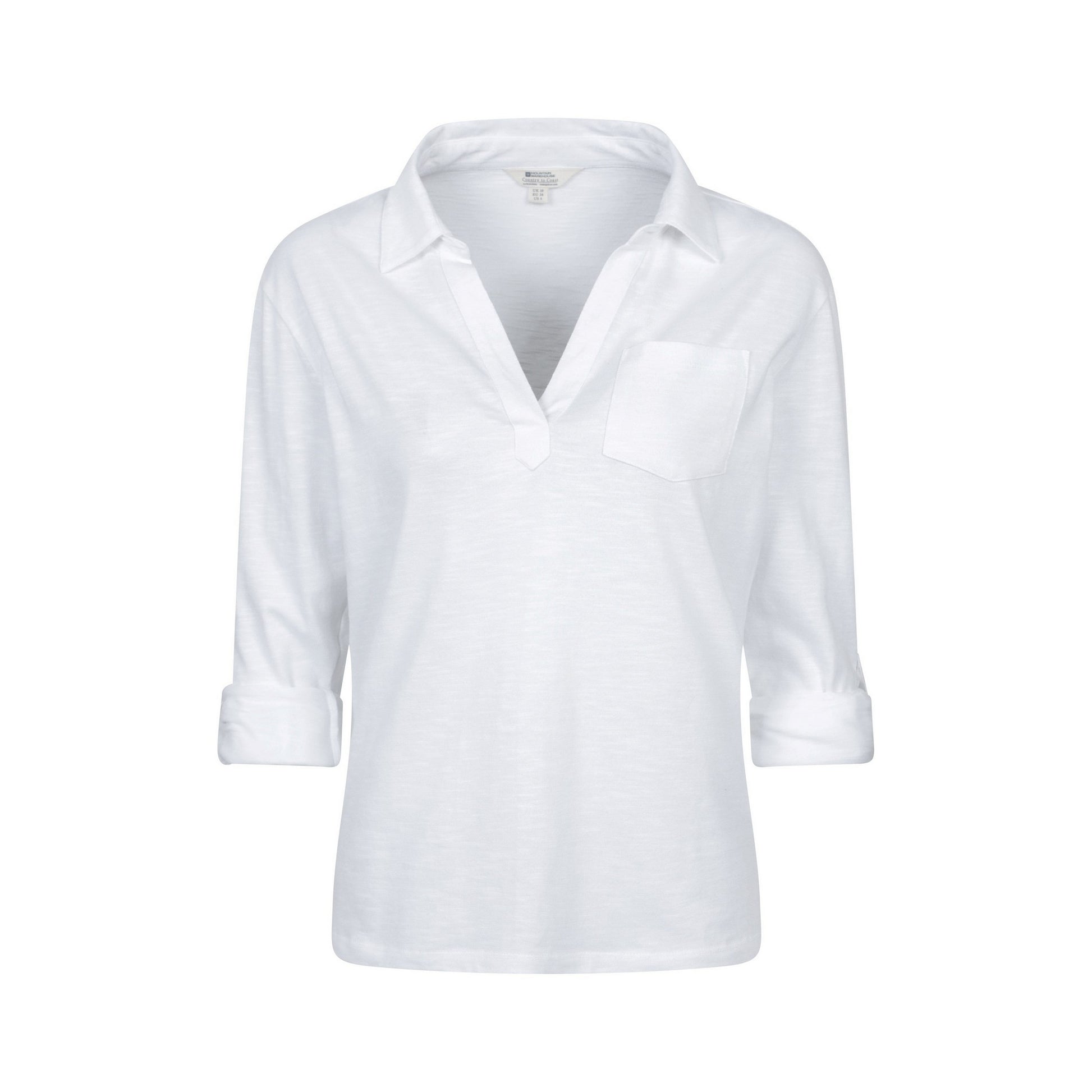 White - Pack Shot - Mountain Warehouse Womens-Ladies Brae Relaxed Fit Polo Shirt