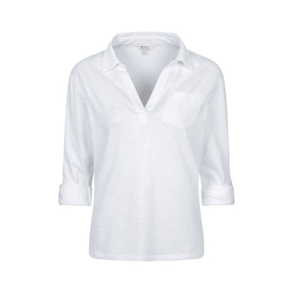 White - Pack Shot - Mountain Warehouse Womens-Ladies Brae Relaxed Fit Polo Shirt