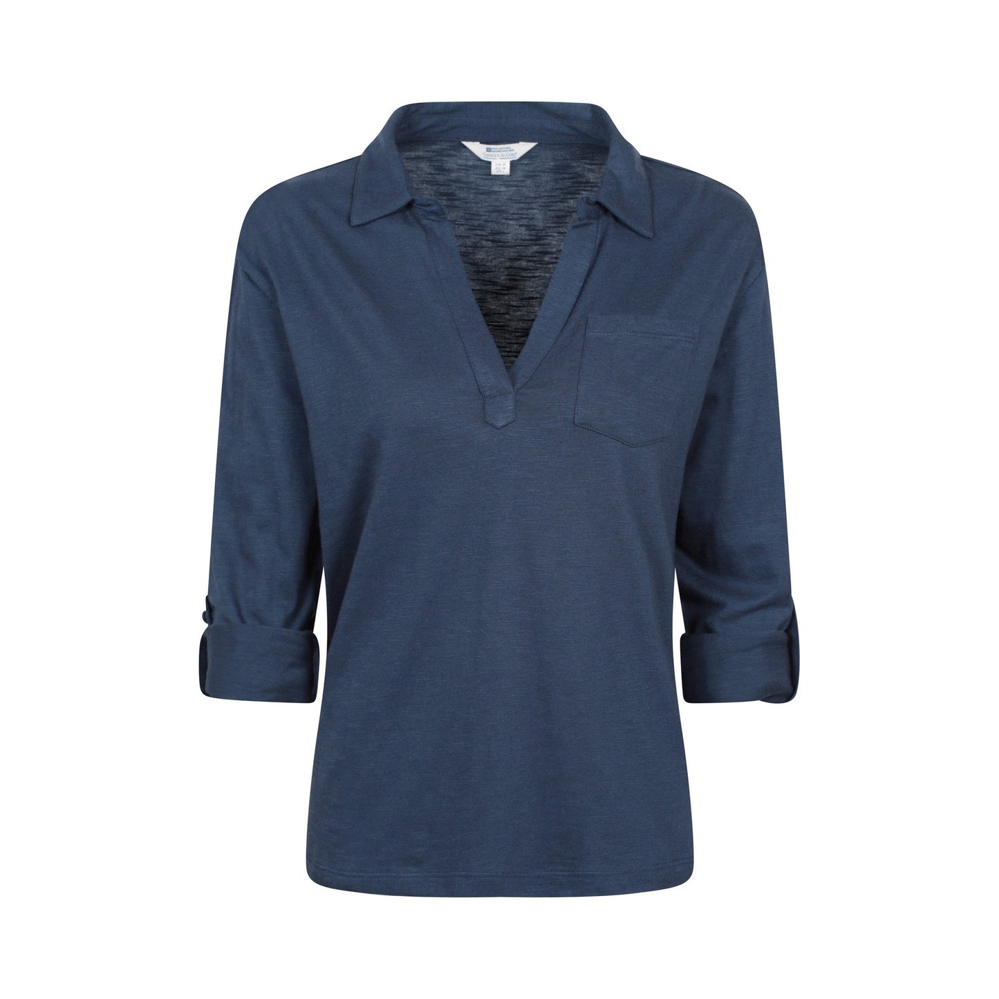 Navy - Pack Shot - Mountain Warehouse Womens-Ladies Brae Relaxed Fit Polo Shirt