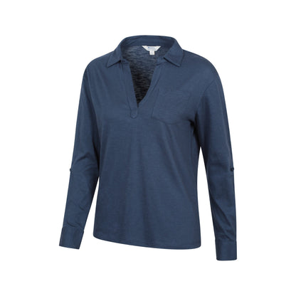 Navy - Lifestyle - Mountain Warehouse Womens-Ladies Brae Relaxed Fit Polo Shirt