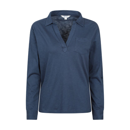 Navy - Front - Mountain Warehouse Womens-Ladies Brae Relaxed Fit Polo Shirt