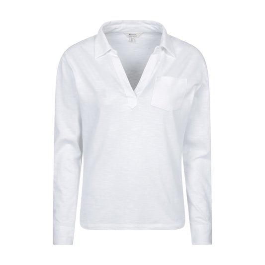 White - Front - Mountain Warehouse Womens-Ladies Brae Relaxed Fit Polo Shirt