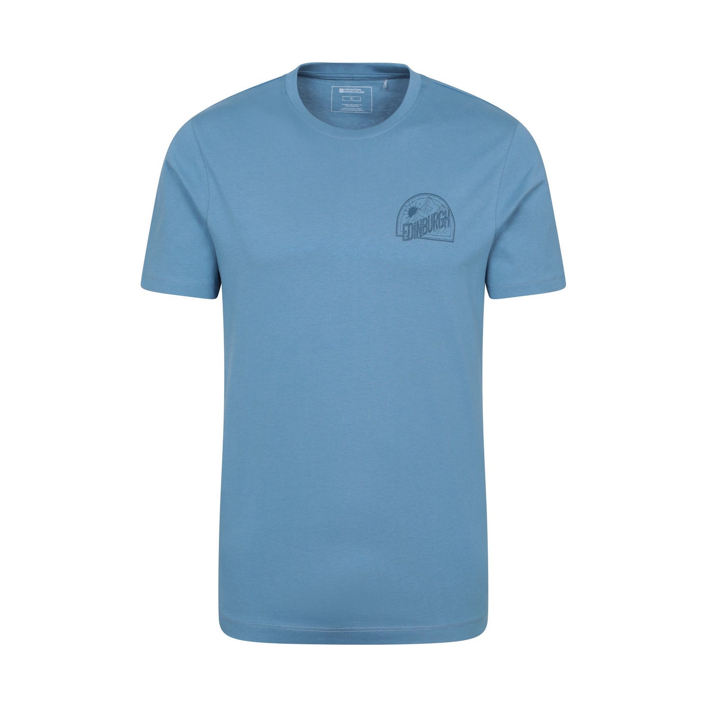 Blue - Front - Mountain Warehouse Mens Edinburgh Text Short-Sleeved T-Shirt
