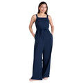 Navy - Side - Animal Womens-Ladies Becca Linen Jumpsuit