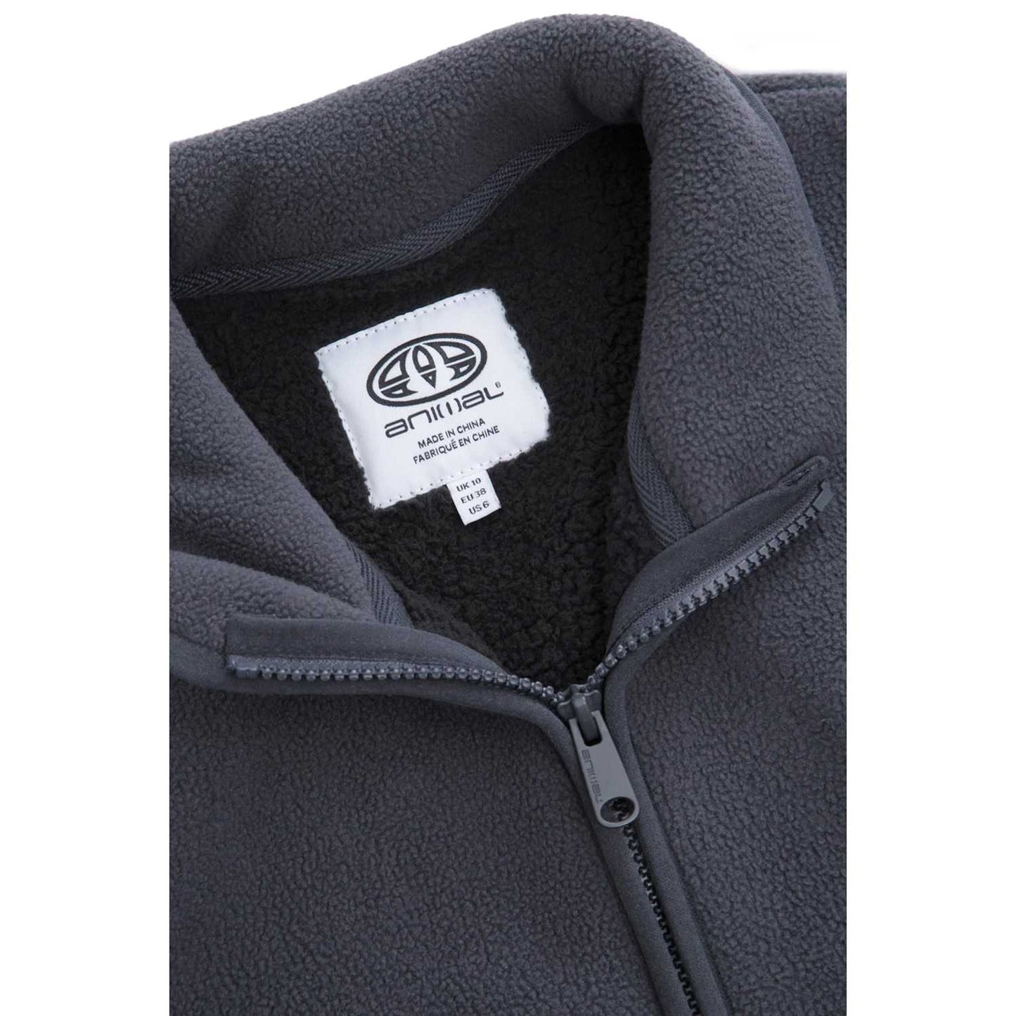Charcoal - Side - Animal Womens-Ladies Freya Borg Lined Fleece Jacket