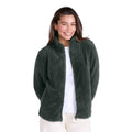 Dark Green - Side - Animal Womens-Ladies Teddy Fleece Full Zip Jacket