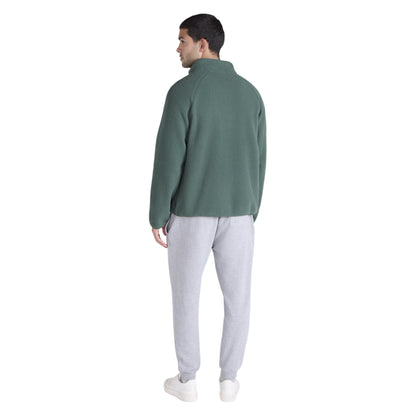 Green - Close up - Animal Mens Andy Borg Fleece Jacket