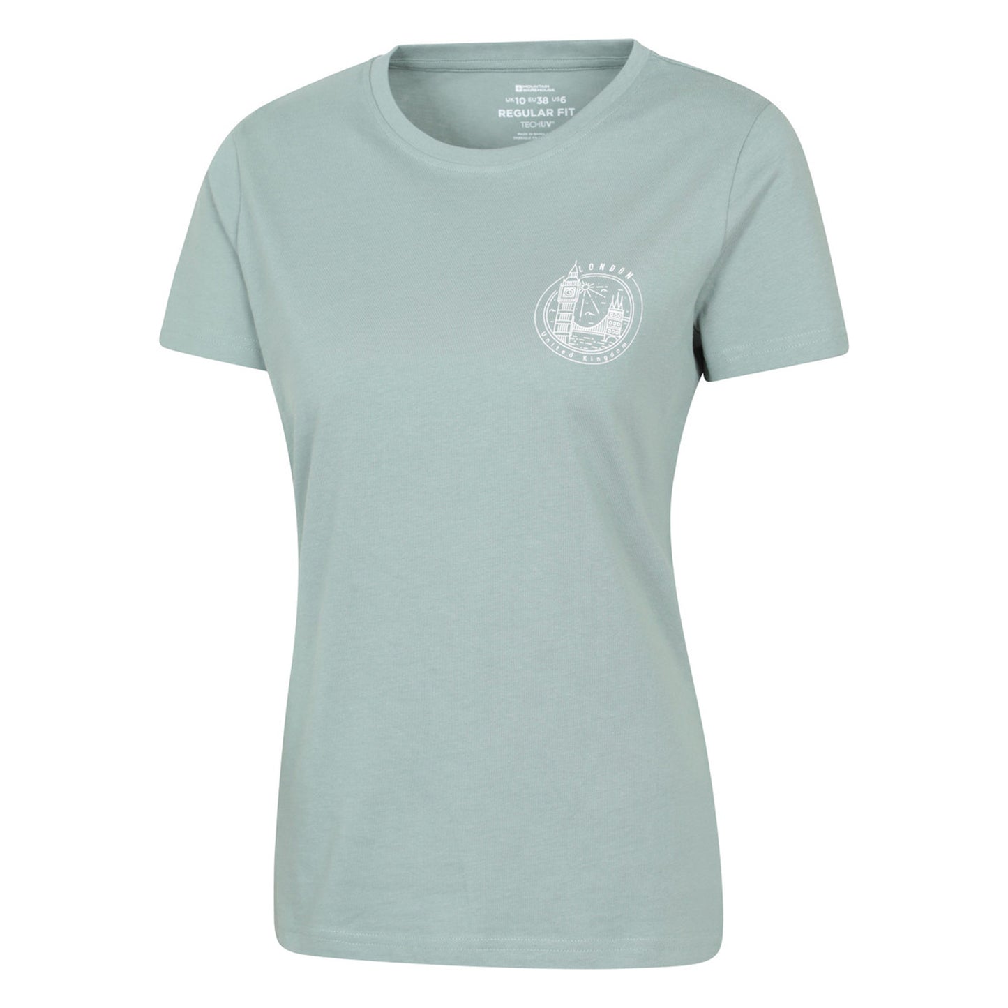 Pale Green - Side - Mountain Warehouse Womens-Ladies London Short-Sleeved T-Shirt