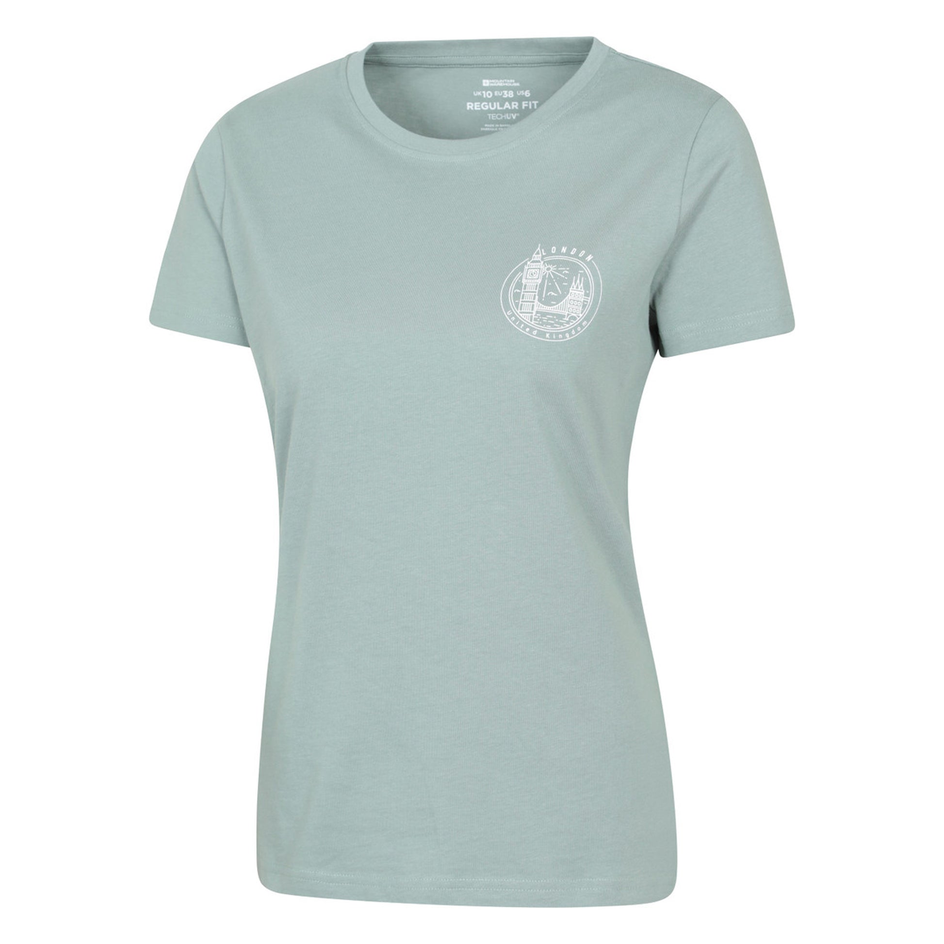 Pale Green - Side - Mountain Warehouse Womens-Ladies London Short-Sleeved T-Shirt