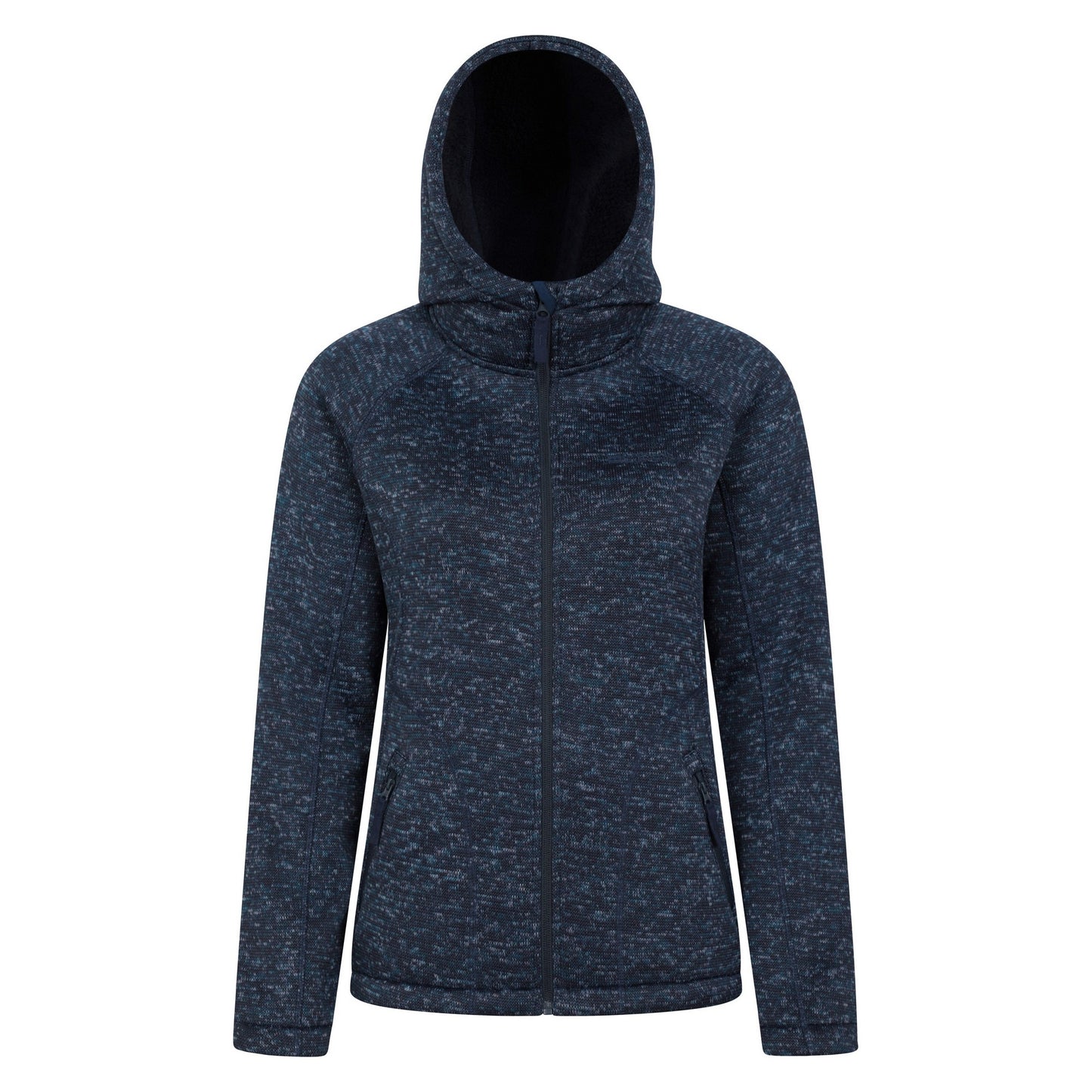 Navy - Front - Mountain Warehouse Womens-Ladies Nevis Faux Fur Lined Full Zip Hoodie