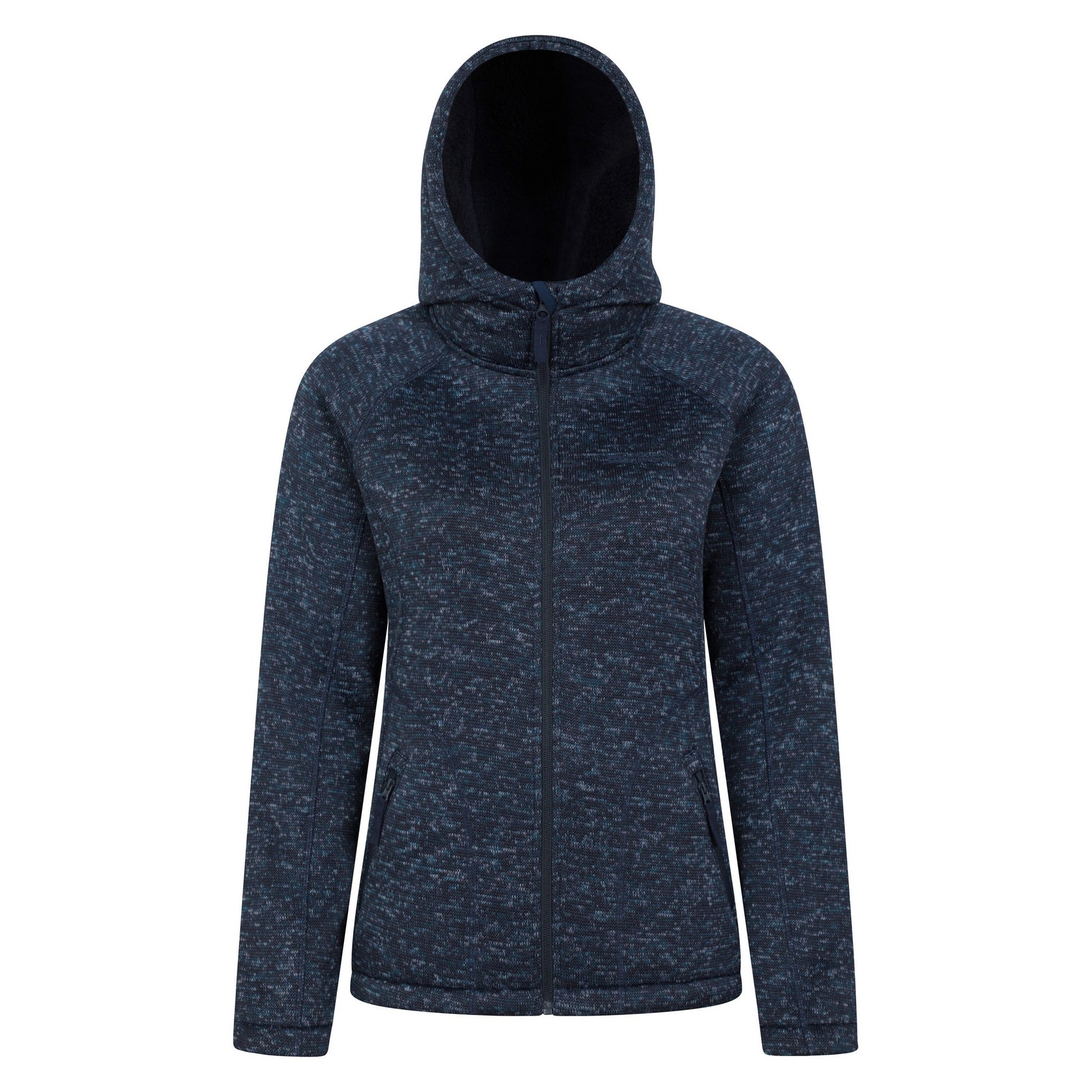 Navy - Front - Mountain Warehouse Womens-Ladies Nevis Faux Fur Lined Full Zip Hoodie