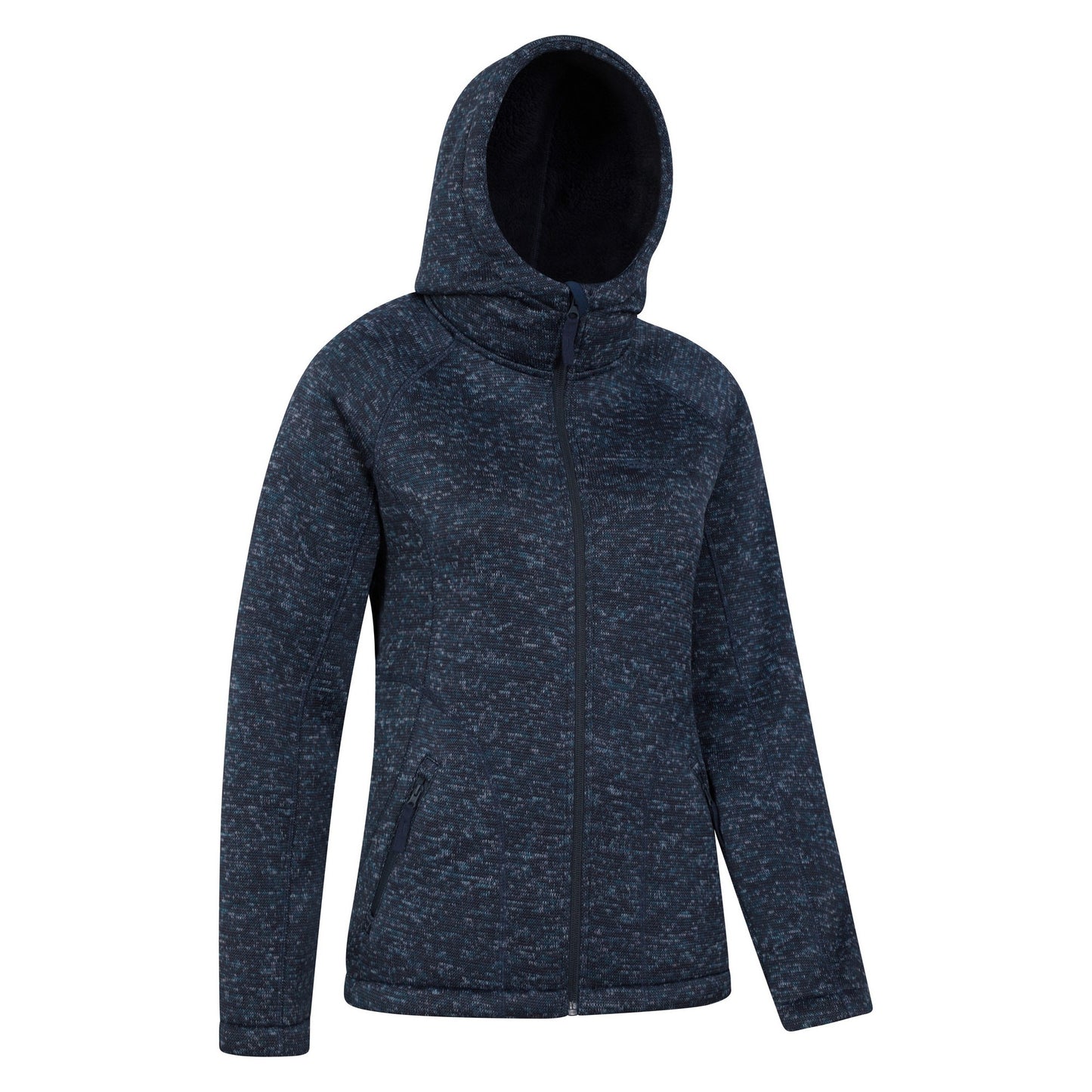 Navy - Side - Mountain Warehouse Womens-Ladies Nevis Faux Fur Lined Full Zip Hoodie