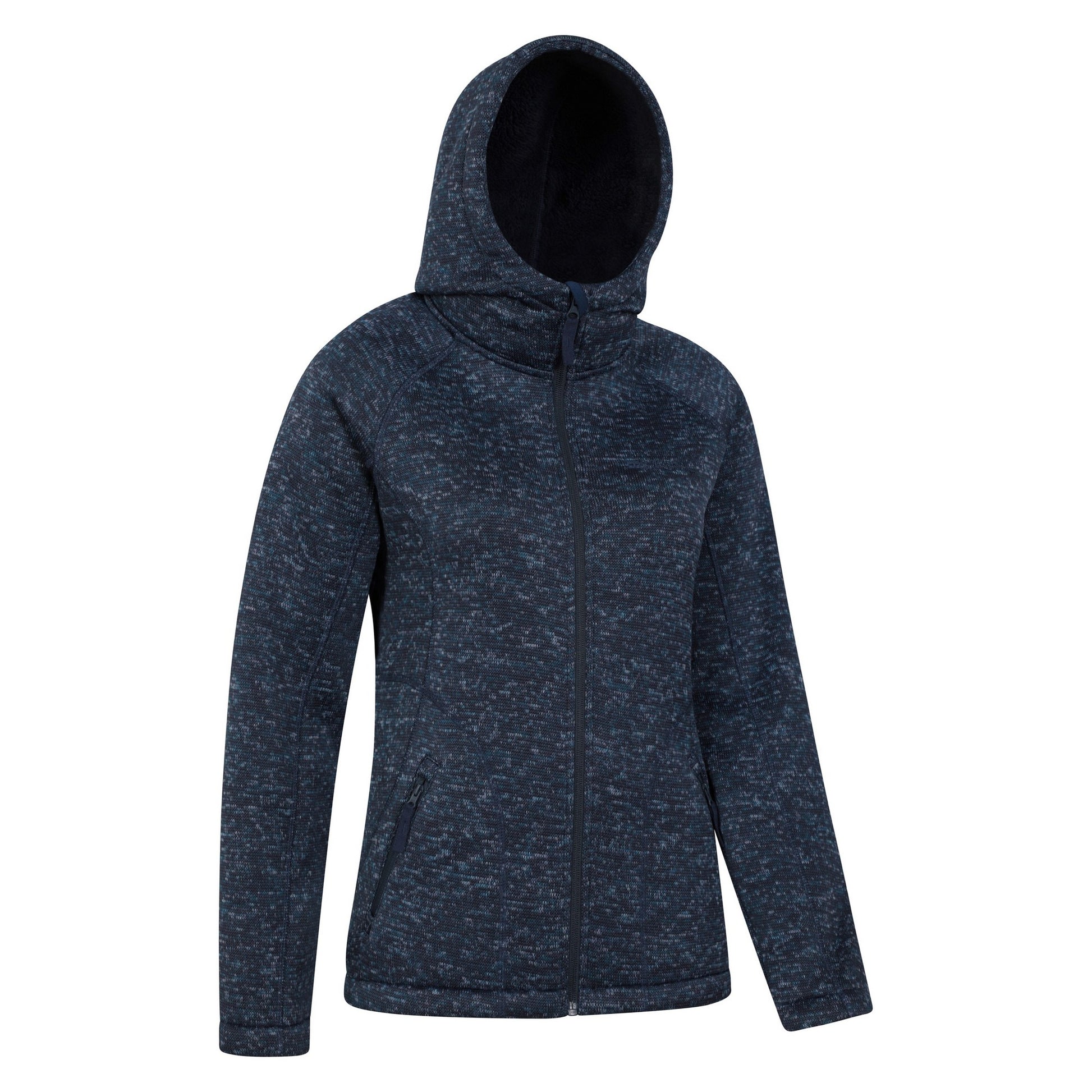 Navy - Side - Mountain Warehouse Womens-Ladies Nevis Faux Fur Lined Full Zip Hoodie