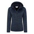 Navy - Pack Shot - Mountain Warehouse Womens-Ladies Nevis Faux Fur Lined Full Zip Hoodie