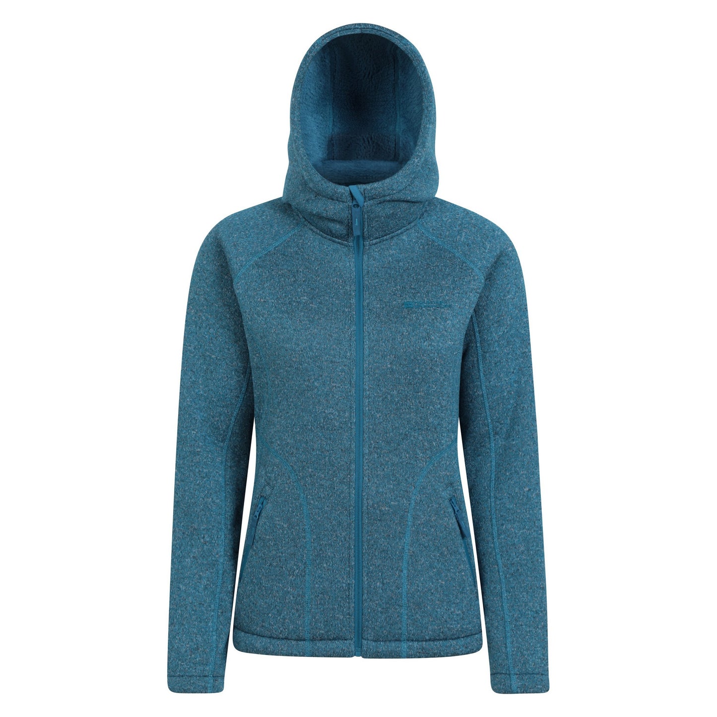 Dark Teal - Front - Mountain Warehouse Womens-Ladies Nevis Faux Fur Lined Full Zip Hoodie