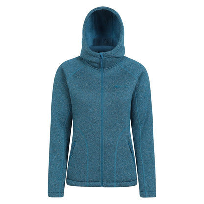 Dark Teal - Front - Mountain Warehouse Womens-Ladies Nevis Faux Fur Lined Full Zip Hoodie