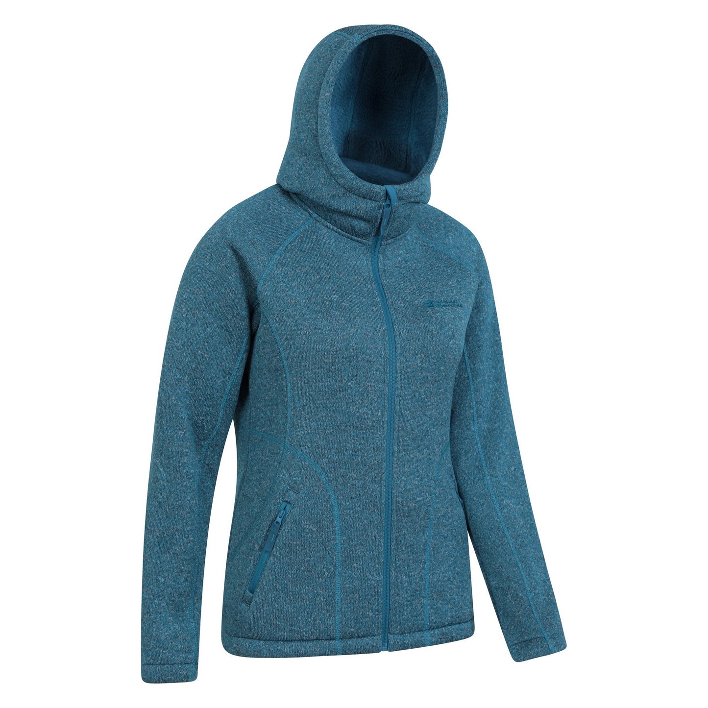 Dark Teal - Side - Mountain Warehouse Womens-Ladies Nevis Faux Fur Lined Full Zip Hoodie