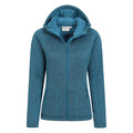 Teal - Pack Shot - Mountain Warehouse Womens-Ladies Nevis Faux Fur Lined Full Zip Hoodie