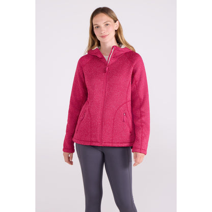 Bright Pink - Front - Mountain Warehouse Womens-Ladies Nevis Faux Fur Lined Full Zip Hoodie