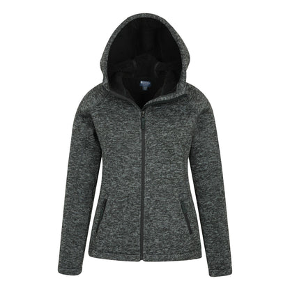 Black - Pack Shot - Mountain Warehouse Womens-Ladies Nevis Faux Fur Lined Full Zip Hoodie