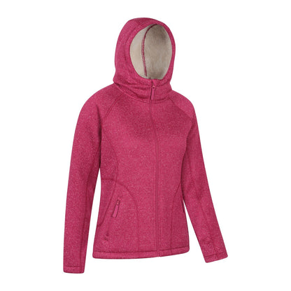 Bright Pink - Side - Mountain Warehouse Womens-Ladies Nevis Faux Fur Lined Full Zip Hoodie
