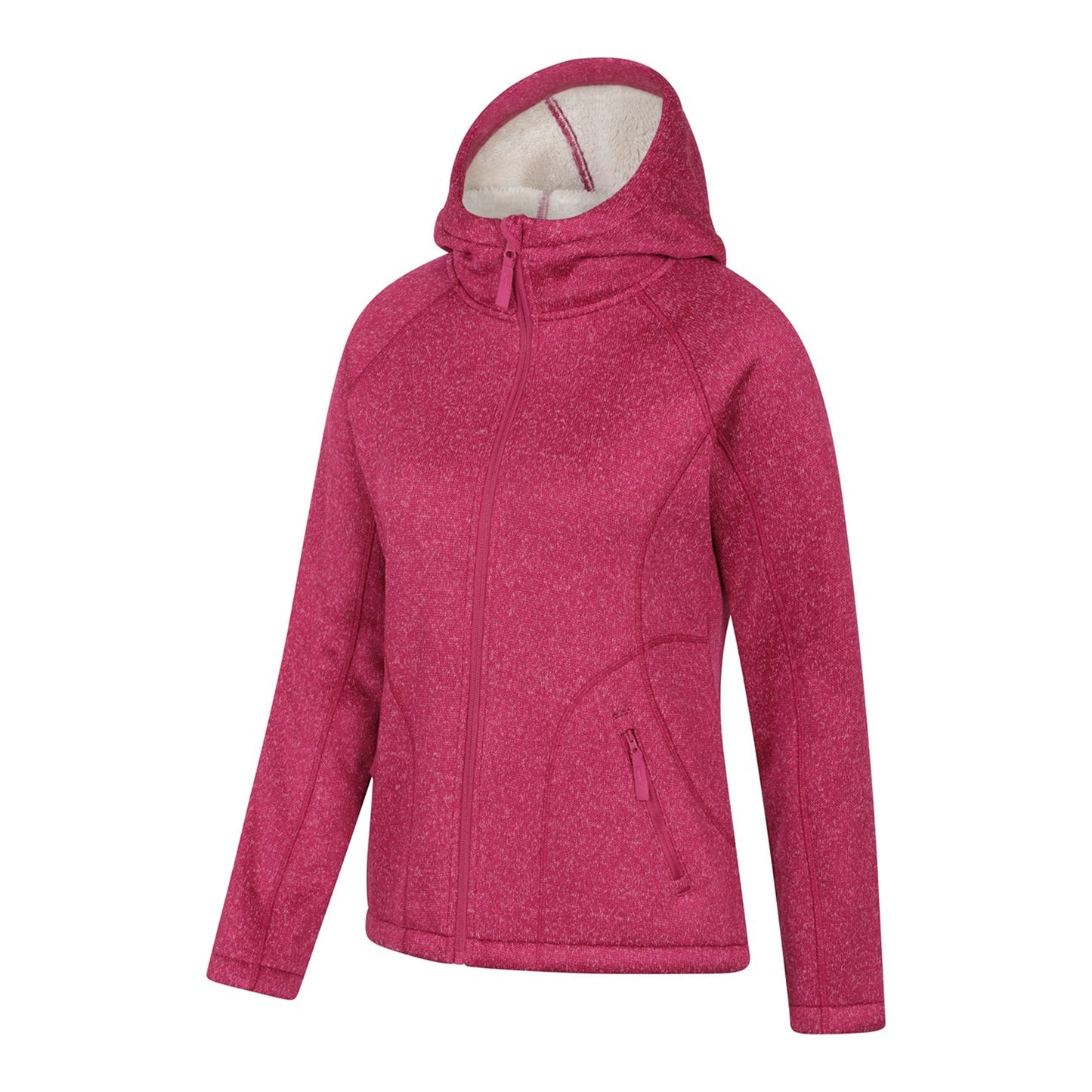 Bright Pink - Lifestyle - Mountain Warehouse Womens-Ladies Nevis Faux Fur Lined Full Zip Hoodie