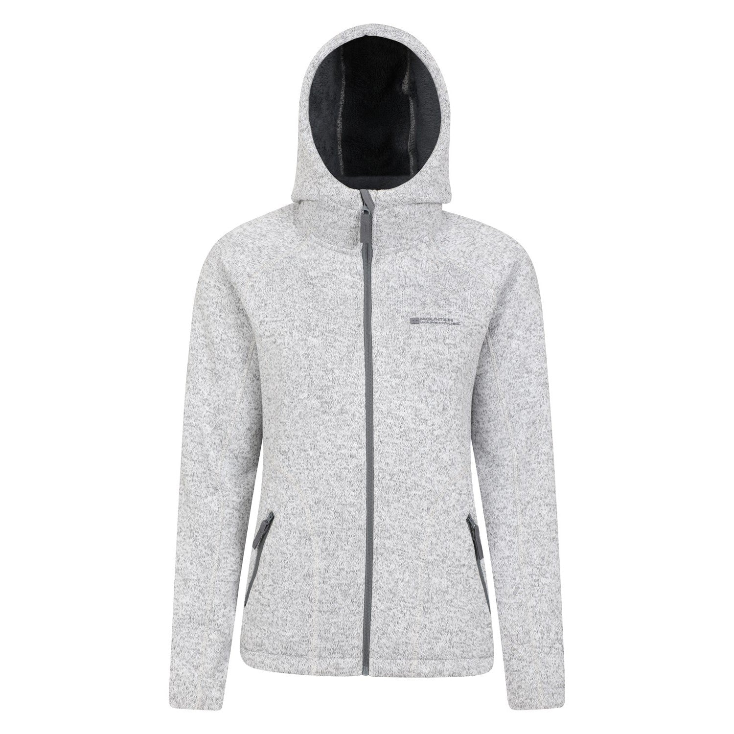 Grey - Front - Mountain Warehouse Womens-Ladies Nevis Faux Fur Lined Full Zip Hoodie