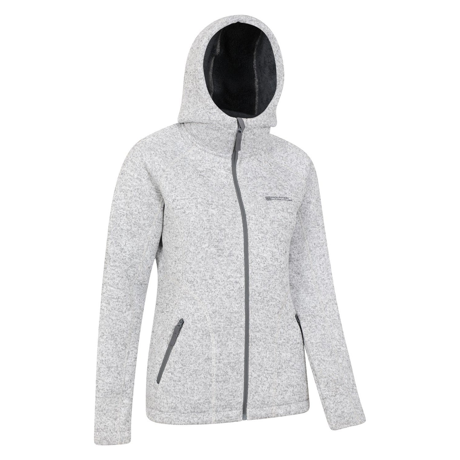Grey - Side - Mountain Warehouse Womens-Ladies Nevis Faux Fur Lined Full Zip Hoodie