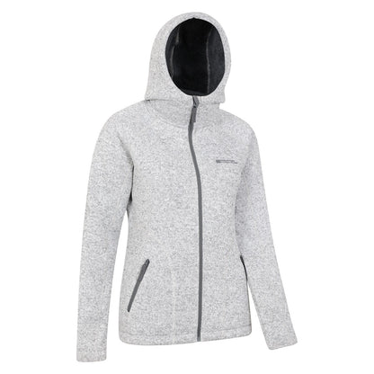 Grey - Side - Mountain Warehouse Womens-Ladies Nevis Faux Fur Lined Full Zip Hoodie