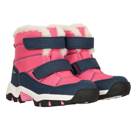 Bright Pink - Front - Mountain Warehouse Toddler Comet Waterproof Snow Boots
