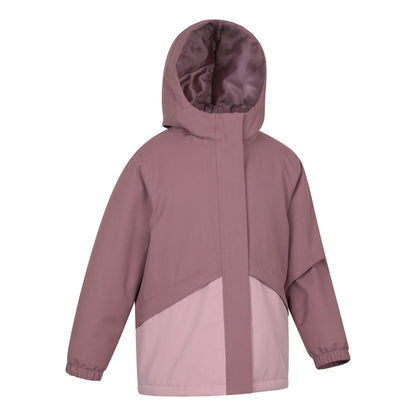 Pink - Side - Mountain Warehouse Childrens-Kids Cyclone Waterproof Padded Jacket