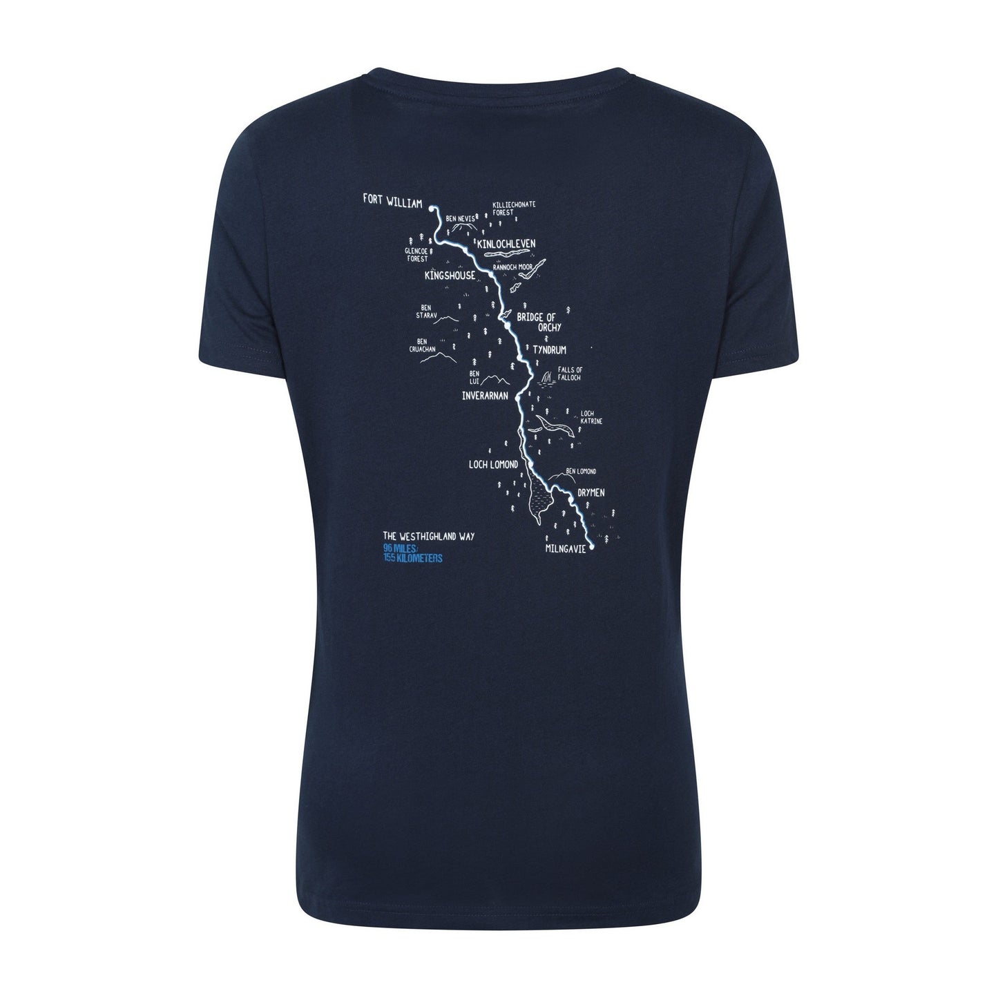 Navy - Back - Mountain Warehouse Womens-Ladies West Highland Way T-Shirt