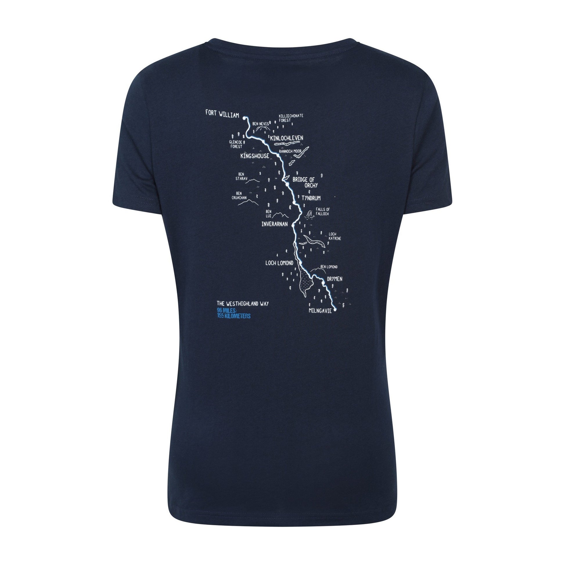 Navy - Back - Mountain Warehouse Womens-Ladies West Highland Way T-Shirt