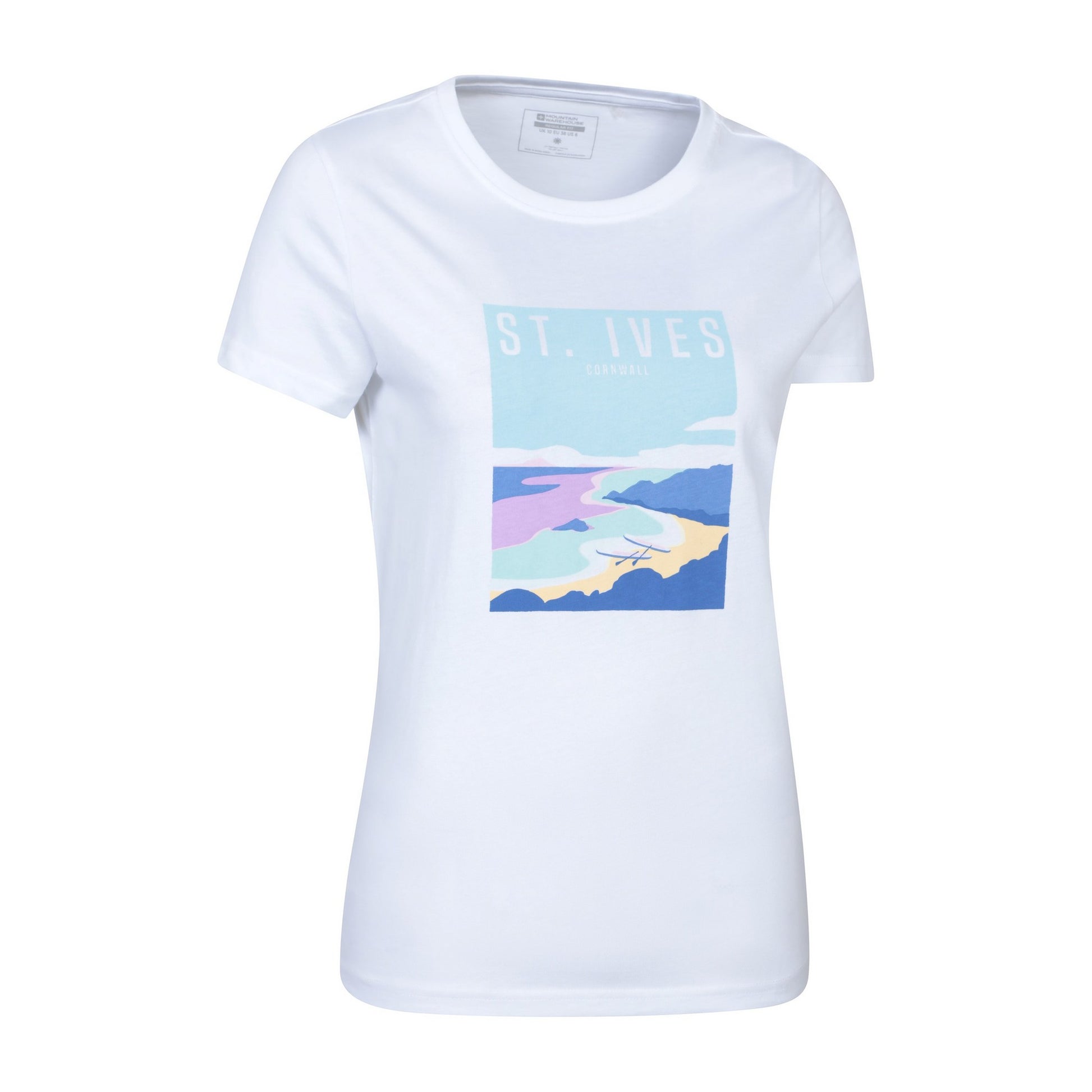 White - Side - Mountain Warehouse Womens-Ladies St Ives Short-Sleeved T-Shirt