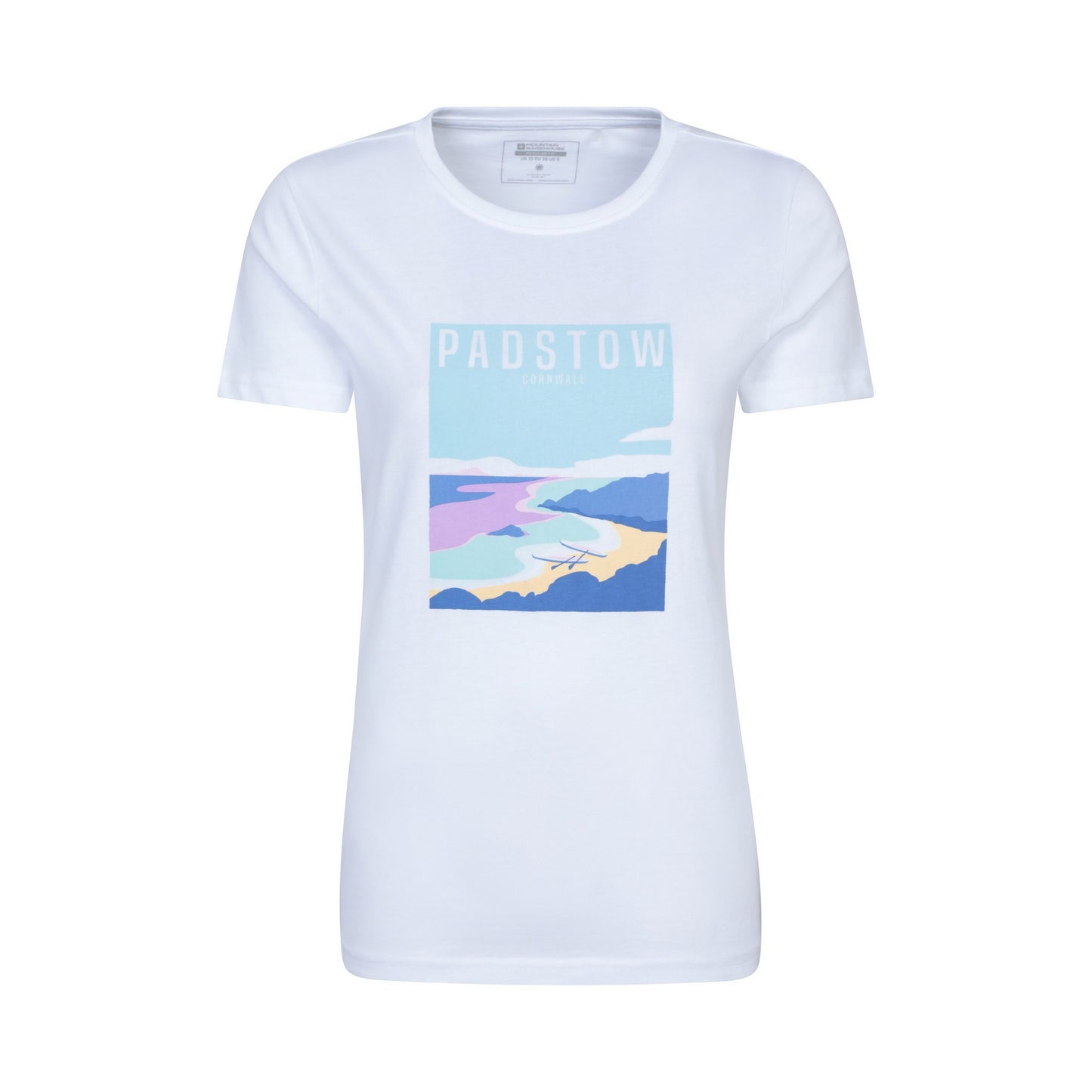 White - Front - Mountain Warehouse Womens-Ladies Padstow Short-Sleeved T-Shirt