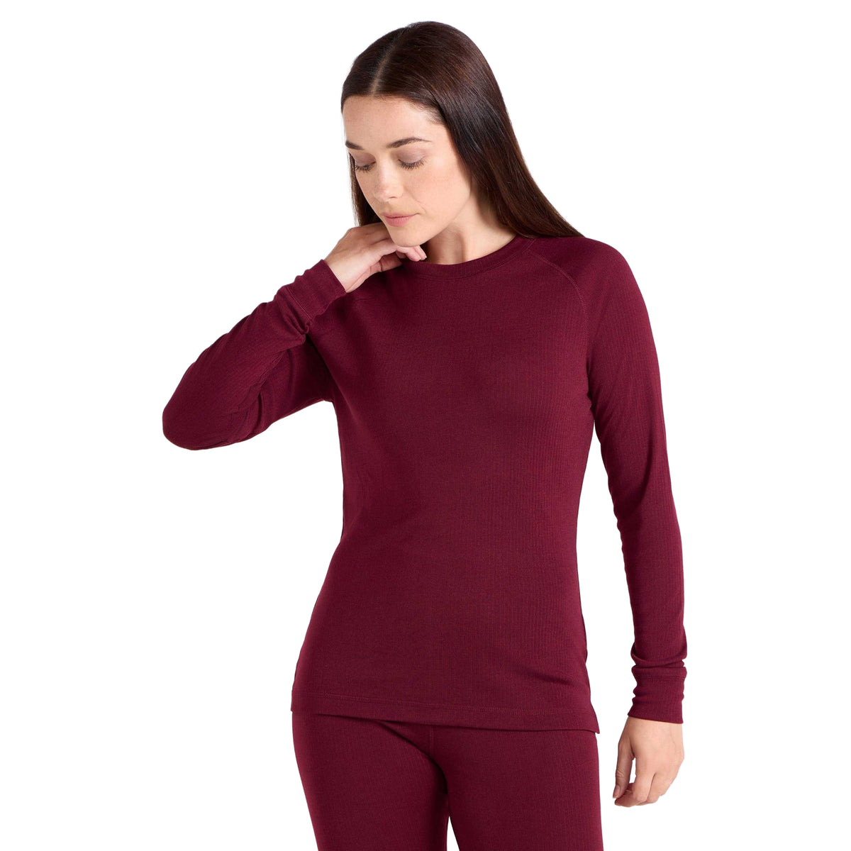 Berry - Pack Shot - Mountain Warehouse Womens-Ladies Talus Long-Sleeved Top