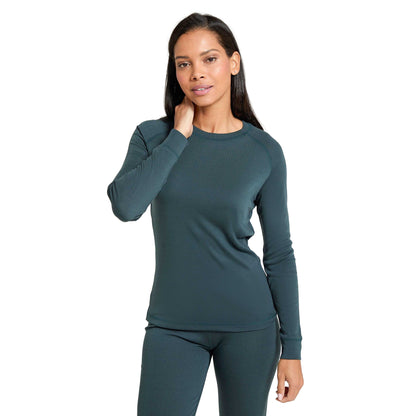 Dark Green - Pack Shot - Mountain Warehouse Womens-Ladies Talus Long-Sleeved Top