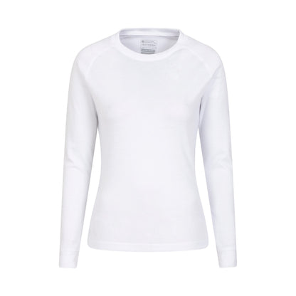 White - Front - Mountain Warehouse Womens-Ladies Talus Long-Sleeved Top