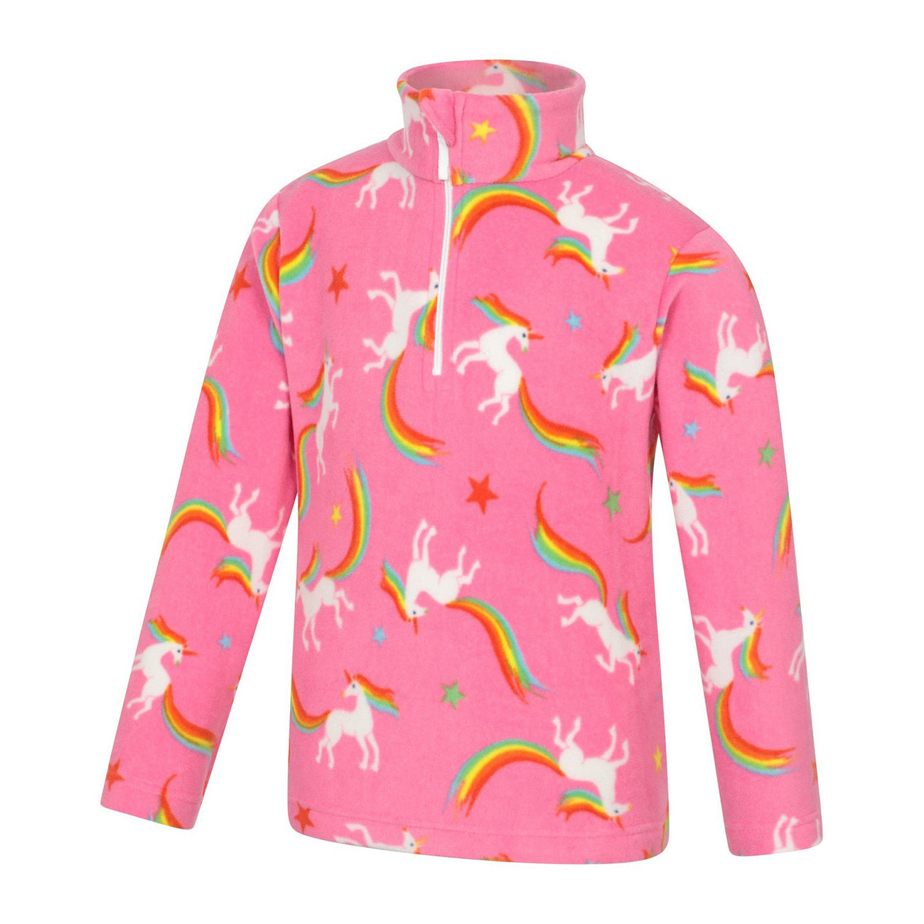 Pink - Lifestyle - Mountain Warehouse Childrens-Kids Printed Half Zip Fleece Top