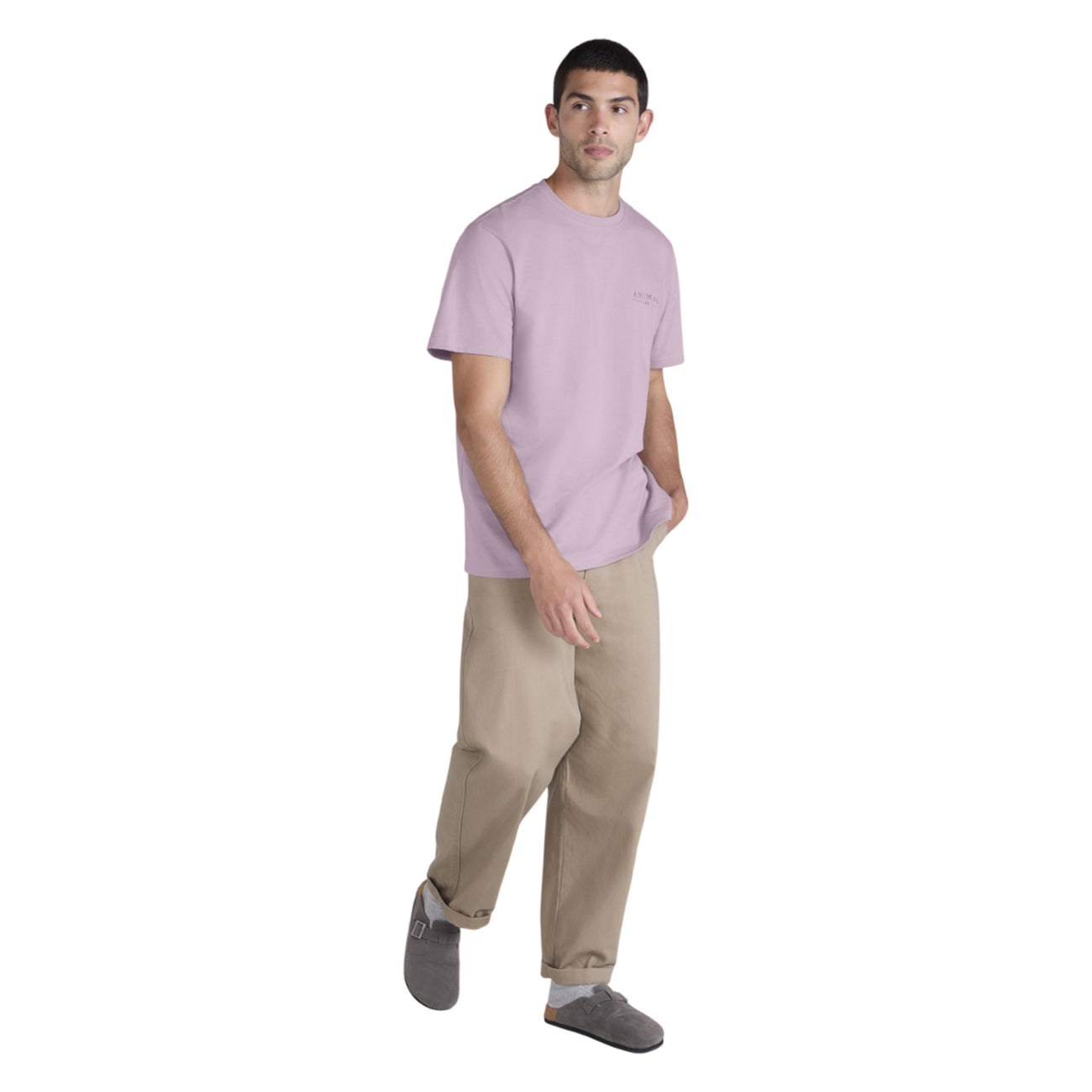 Dark Pink - Side - Animal Mens Chase Relaxed Fit T-Shirt