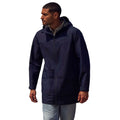 Navy - Pack Shot - Animal Mens Waterproof Adjustable Cuff Everyday Waterproof Jacket