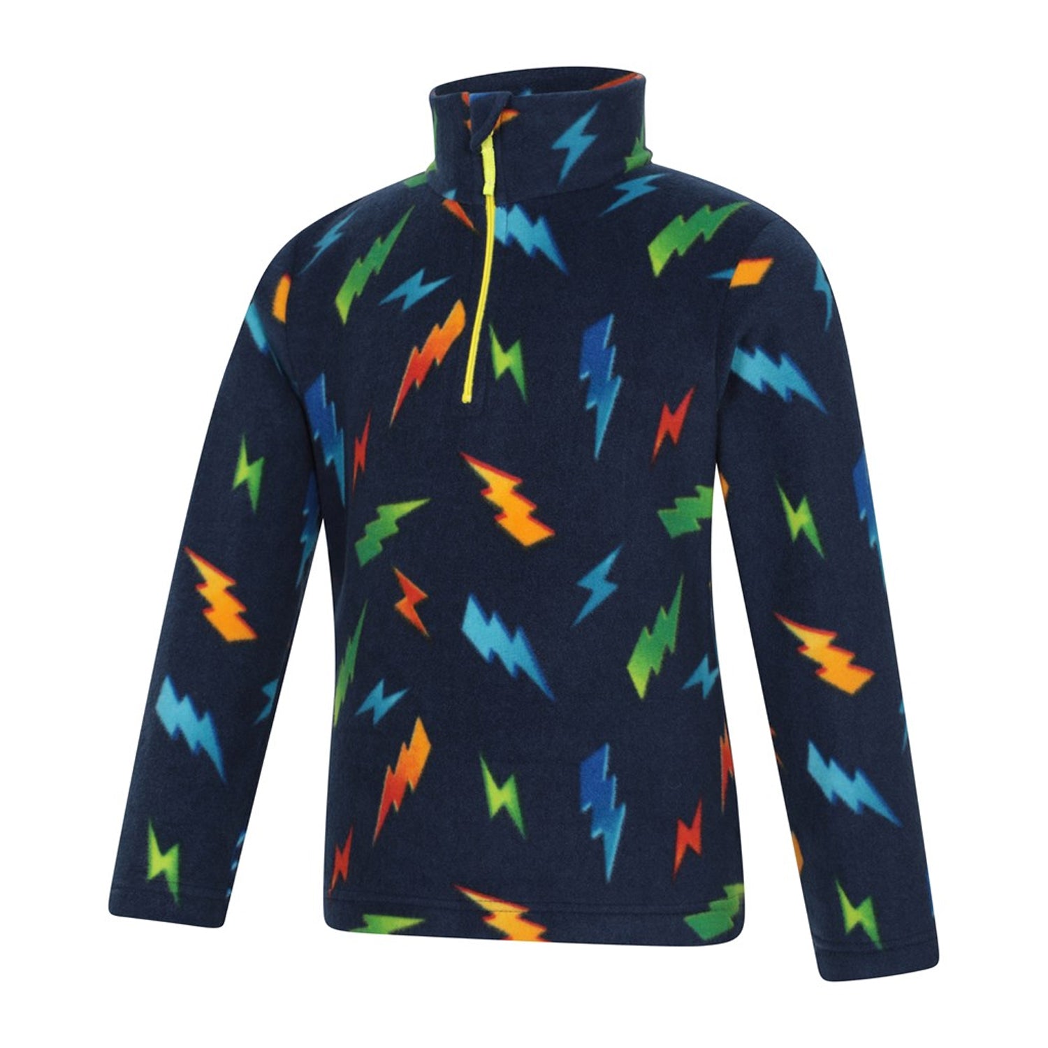 Yellow - Side - Mountain Warehouse Childrens-Kids Pursuit Fleece Half Zip Fleece