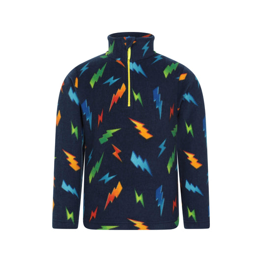 Navy - Front - Mountain Warehouse Childrens-Kids Pursuit Fleece Half Zip Fleece