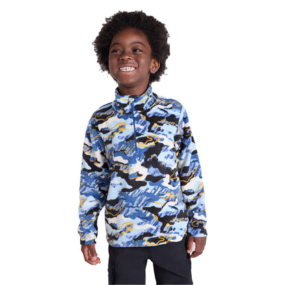 Blue - Pack Shot - Mountain Warehouse Childrens-Kids Pursuit Microfleece Half Zip Fleece
