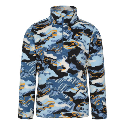 Blue - Front - Mountain Warehouse Childrens-Kids Pursuit Microfleece Half Zip Fleece