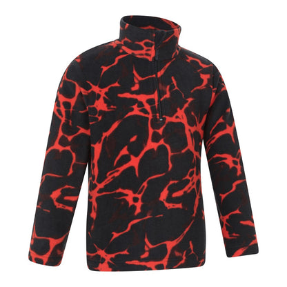 Burgundy - Lifestyle - Mountain Warehouse Childrens-Kids Pursuit Microfleece Half Zip Fleece