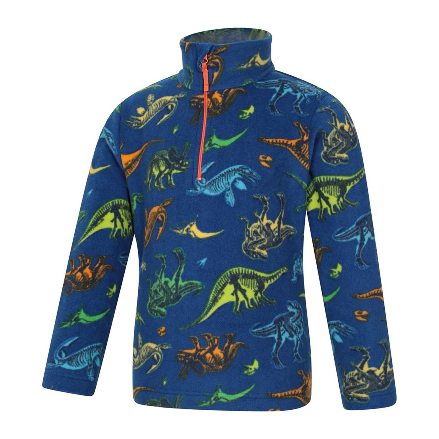 Orange - Side - Mountain Warehouse Childrens-Kids Pursuit Microfleece Half Zip Fleece