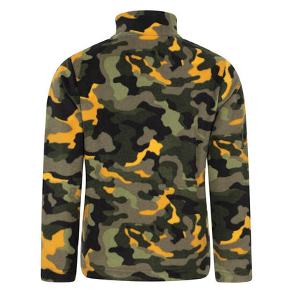 Green - Back - Mountain Warehouse Childrens-Kids Pursuit Microfleece Half Zip Fleece