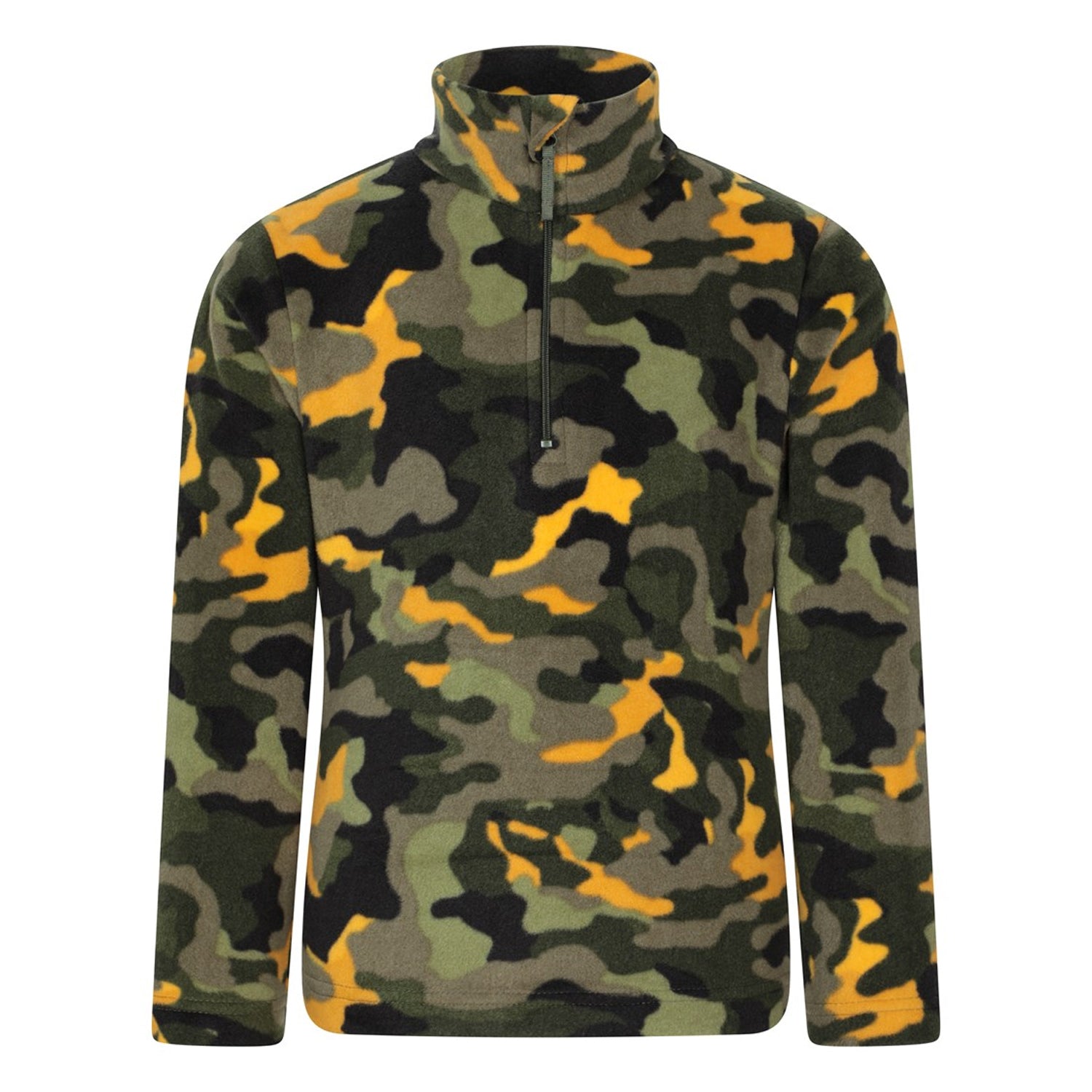 Green - Front - Mountain Warehouse Childrens-Kids Pursuit Microfleece Half Zip Fleece