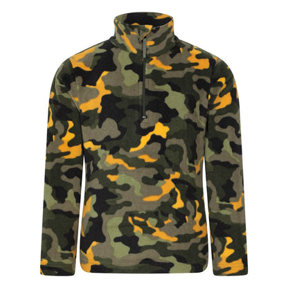 Green - Front - Mountain Warehouse Childrens-Kids Pursuit Microfleece Half Zip Fleece